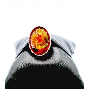 Sterling silver oval Baltic Amber ring